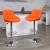 Flash Furniture CH-82028A-ORG-GG Contemporary Orange Vinyl Diamond Pattern Bucket Seat Adjustable Height Barstool with Chrome Base addl-1