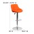 Flash Furniture CH-82028A-ORG-GG Contemporary Orange Vinyl Diamond Pattern Bucket Seat Adjustable Height Barstool with Chrome Base addl-5