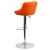 Flash Furniture CH-82028A-ORG-GG Contemporary Orange Vinyl Diamond Pattern Bucket Seat Adjustable Height Barstool with Chrome Base addl-6