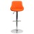 Flash Furniture CH-82028A-ORG-GG Contemporary Orange Vinyl Diamond Pattern Bucket Seat Adjustable Height Barstool with Chrome Base addl-9