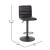 Flash Furniture CH-92023-1-BKBK-GG Modern Black Vinyl Adjustable Bar Swivel Stool with Back, Chrome Base, Footrest addl-3