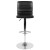 Flash Furniture CH-92023-1-BK-GG Modern Black Vinyl Adjustable Bar Swivel Stool with Back, Chrome Base, Footrest addl-9
