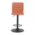 Flash Furniture CH-92023-1-BRBK-GG Modern Cognac Vinyl Adjustable Bar Swivel Stool with Back, Black Base, Footrest addl-9