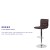 Flash Furniture CH-92023-1-BRN-GG Modern Brown Vinyl Adjustable Bar Swivel Stool with Back, Chrome Base, Footrest addl-3