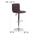 Flash Furniture CH-92023-1-BRN-GG Modern Brown Vinyl Adjustable Bar Swivel Stool with Back, Chrome Base, Footrest addl-5