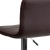 Flash Furniture CH-92023-1-BRN-GG Modern Brown Vinyl Adjustable Bar Swivel Stool with Back, Chrome Base, Footrest addl-7