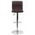 Flash Furniture CH-92023-1-BRN-GG Modern Brown Vinyl Adjustable Bar Swivel Stool with Back, Chrome Base, Footrest addl-9