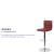 Flash Furniture CH-92023-1-BURG-GG Modern Burgundy Vinyl Adjustable Bar Swivel Stool with Back, Chrome Base, Footrest addl-3