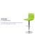 Flash Furniture CH-92023-1-GRN-GG Modern Green Vinyl Adjustable Bar Swivel Stool with Back, Chrome Base, Footrest addl-3