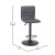 Flash Furniture CH-92023-1-GYBK-GG Modern Gray Vinyl Adjustable Bar Swivel Stool with Back, Black Base, Footrest addl-3