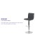 Flash Furniture CH-92023-1-GY-GG Modern Gray Vinyl Adjustable Bar Swivel Stool with Back, Chrome Base, Footrest addl-3