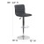Flash Furniture CH-92023-1-GY-GG Modern Gray Vinyl Adjustable Bar Swivel Stool with Back, Chrome Base, Footrest addl-5