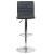 Flash Furniture CH-92023-1-GY-GG Modern Gray Vinyl Adjustable Bar Swivel Stool with Back, Chrome Base, Footrest addl-9