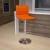 Flash Furniture CH-92023-1-ORG-GG Modern Orange Vinyl Adjustable Bar Swivel Stool with Back, Chrome Base, Footrest addl-1