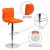Flash Furniture CH-92023-1-ORG-GG Modern Orange Vinyl Adjustable Bar Swivel Stool with Back, Chrome Base, Footrest addl-4