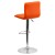 Flash Furniture CH-92023-1-ORG-GG Modern Orange Vinyl Adjustable Bar Swivel Stool with Back, Chrome Base, Footrest addl-6