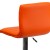 Flash Furniture CH-92023-1-ORG-GG Modern Orange Vinyl Adjustable Bar Swivel Stool with Back, Chrome Base, Footrest addl-7