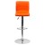 Flash Furniture CH-92023-1-ORG-GG Modern Orange Vinyl Adjustable Bar Swivel Stool with Back, Chrome Base, Footrest addl-9