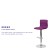 Flash Furniture CH-92023-1-PUR-GG Modern Purple Vinyl Adjustable Bar Swivel Stool with Back, Chrome Base, Footrest addl-3