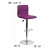 Flash Furniture CH-92023-1-PUR-GG Modern Purple Vinyl Adjustable Bar Swivel Stool with Back, Chrome Base, Footrest addl-5