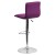 Flash Furniture CH-92023-1-PUR-GG Modern Purple Vinyl Adjustable Bar Swivel Stool with Back, Chrome Base, Footrest addl-6
