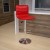 Flash Furniture CH-92023-1-RED-GG Modern Red Vinyl Adjustable Bar Swivel Stool with Back, Chrome Base, Footrest addl-1