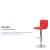 Flash Furniture CH-92023-1-RED-GG Modern Red Vinyl Adjustable Bar Swivel Stool with Back, Chrome Base, Footrest addl-3