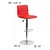 Flash Furniture CH-92023-1-RED-GG Modern Red Vinyl Adjustable Bar Swivel Stool with Back, Chrome Base, Footrest addl-5
