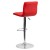 Flash Furniture CH-92023-1-RED-GG Modern Red Vinyl Adjustable Bar Swivel Stool with Back, Chrome Base, Footrest addl-6