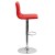 Flash Furniture CH-92023-1-RED-GG Modern Red Vinyl Adjustable Bar Swivel Stool with Back, Chrome Base, Footrest addl-8