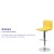 Flash Furniture CH-92023-1-YEL-GG Modern Yellow Vinyl Adjustable Bar Swivel Stool with Back, Chrome Base, Footrest addl-3