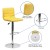 Flash Furniture CH-92023-1-YEL-GG Modern Yellow Vinyl Adjustable Bar Swivel Stool with Back, Chrome Base, Footrest addl-4