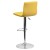 Flash Furniture CH-92023-1-YEL-GG Modern Yellow Vinyl Adjustable Bar Swivel Stool with Back, Chrome Base, Footrest addl-6