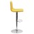 Flash Furniture CH-92023-1-YEL-GG Modern Yellow Vinyl Adjustable Bar Swivel Stool with Back, Chrome Base, Footrest addl-8