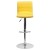 Flash Furniture CH-92023-1-YEL-GG Modern Yellow Vinyl Adjustable Bar Swivel Stool with Back, Chrome Base, Footrest addl-9