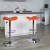 Flash Furniture CH-TC3-1002-ORG-GG Contemporary Orange Vinyl Adjustable Height Barstool with Wavy Seat and Chrome Base addl-1