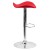 Flash Furniture CH-TC3-1002-RED-GG Contemporary Red Vinyl Adjustable Height Barstool with Wavy Seat and Chrome Base addl-4