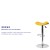 Flash Furniture CH-TC3-1002-YEL-GG Contemporary Yellow Vinyl Adjustable Height Barstool with Wavy Seat and Chrome Base addl-3