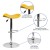 Flash Furniture CH-TC3-1002-YEL-GG Contemporary Yellow Vinyl Adjustable Height Barstool with Wavy Seat and Chrome Base addl-4