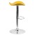 Flash Furniture CH-TC3-1002-YEL-GG Contemporary Yellow Vinyl Adjustable Height Barstool with Wavy Seat and Chrome Base addl-8