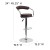 Flash Furniture CH-TC3-1060-BRN-GG Contemporary Brown Vinyl Adjustable Height Barstool with Arms and Chrome Base addl-4