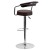 Flash Furniture CH-TC3-1060-BRN-GG Contemporary Brown Vinyl Adjustable Height Barstool with Arms and Chrome Base addl-5