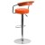 Flash Furniture CH-TC3-1060-ORG-GG Contemporary Orange Vinyl Adjustable Height Barstool with Arms and Chrome Base addl-3