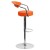 Flash Furniture CH-TC3-1060-ORG-GG Contemporary Orange Vinyl Adjustable Height Barstool with Arms and Chrome Base addl-4