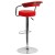 Flash Furniture CH-TC3-1060-RED-GG Contemporary Red Vinyl Adjustable Height Barstool with Arms and Chrome Base addl-3