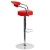 Flash Furniture CH-TC3-1060-RED-GG Contemporary Red Vinyl Adjustable Height Barstool with Arms and Chrome Base addl-4