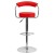 Flash Furniture CH-TC3-1060-RED-GG Contemporary Red Vinyl Adjustable Height Barstool with Arms and Chrome Base addl-5