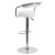 Flash Furniture CH-TC3-1060-WH-GG Contemporary White Vinyl Adjustable Height Barstool with Arms and Chrome Base addl-3