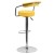 Flash Furniture CH-TC3-1060-YEL-GG Contemporary Yellow Vinyl Adjustable Height Barstool with Arms and Chrome Base addl-3
