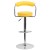 Flash Furniture CH-TC3-1060-YEL-GG Contemporary Yellow Vinyl Adjustable Height Barstool with Arms and Chrome Base addl-5